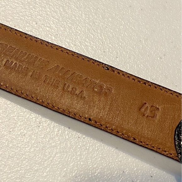 FLEMING OF BUCKHEAD Genuine Alligator Leather Belt Black 43 - Picture 11 of 14